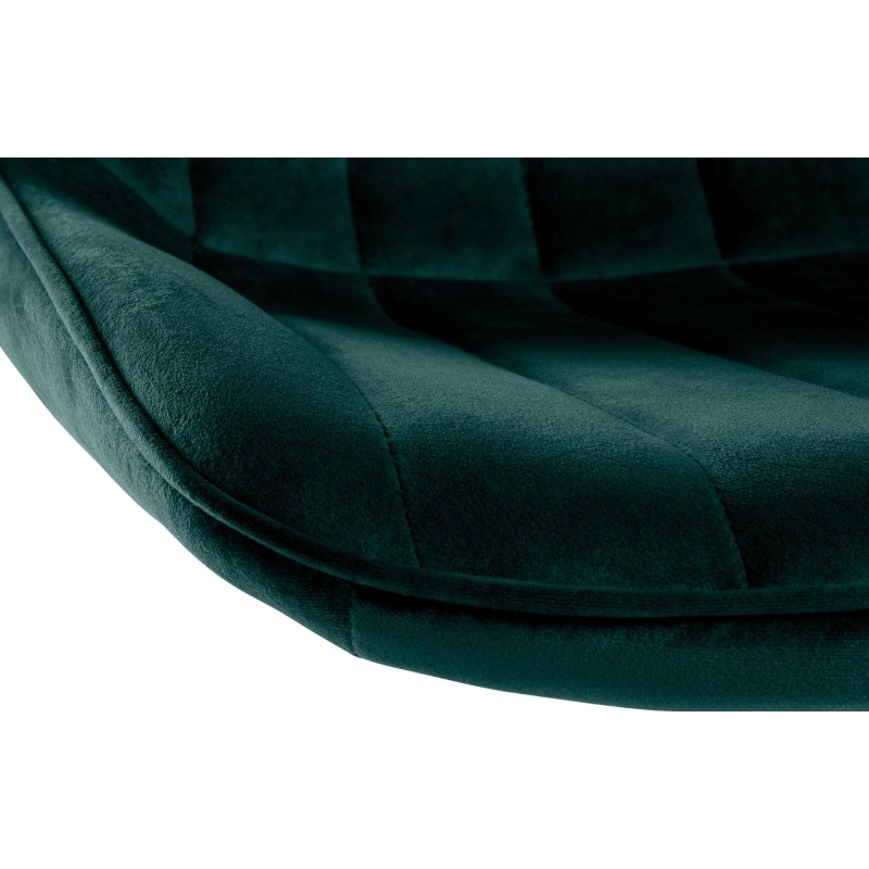 Taburete de bar Toni en terciopelo negro y verde