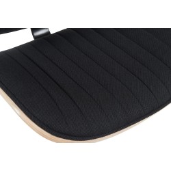 Taburete de bar Clawson en cromo natural/tela negra