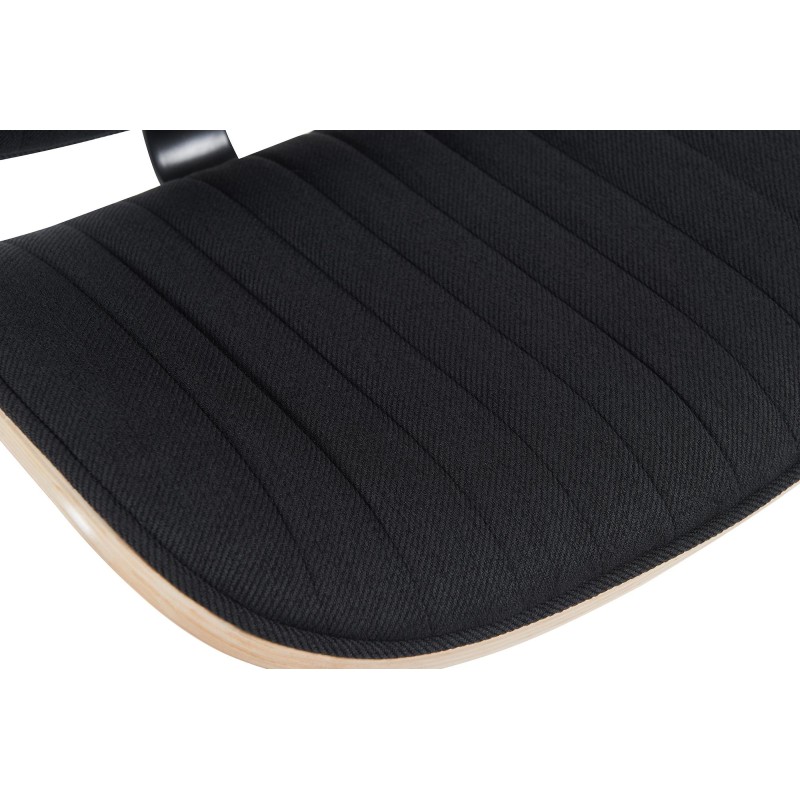 Taburete de bar Clawson en cromo natural/tela negra