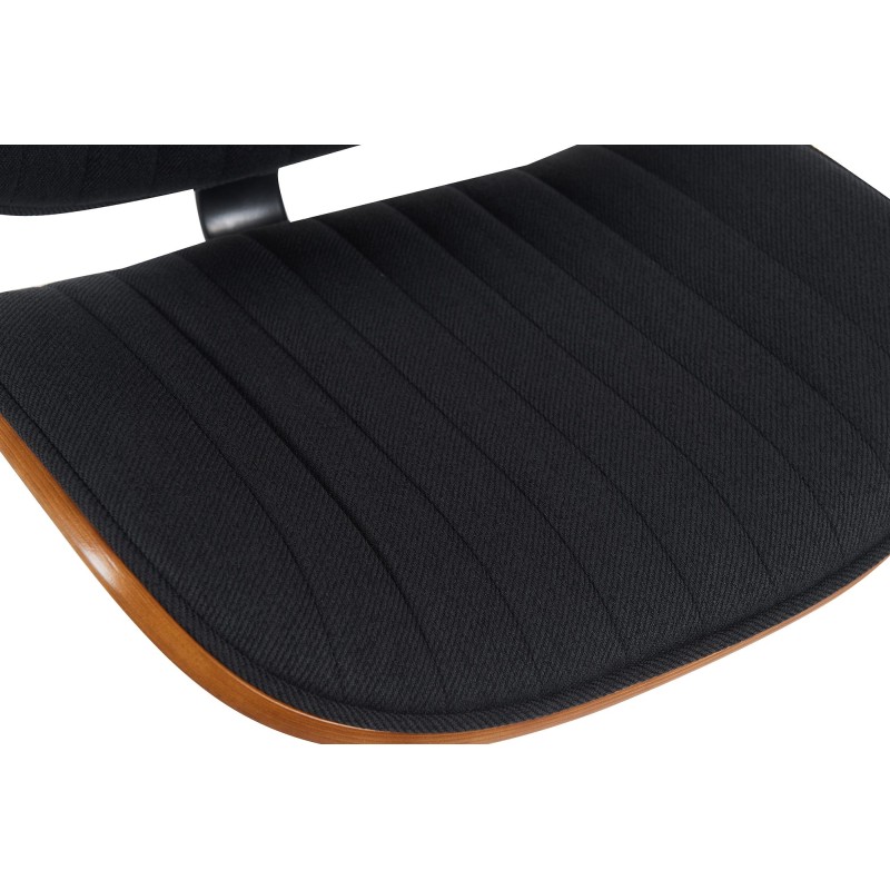 Taburete de bar Clawson en tela nogal/cromo negro