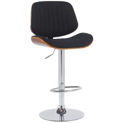 Taburete de bar Clawson en tela nogal/cromo negro