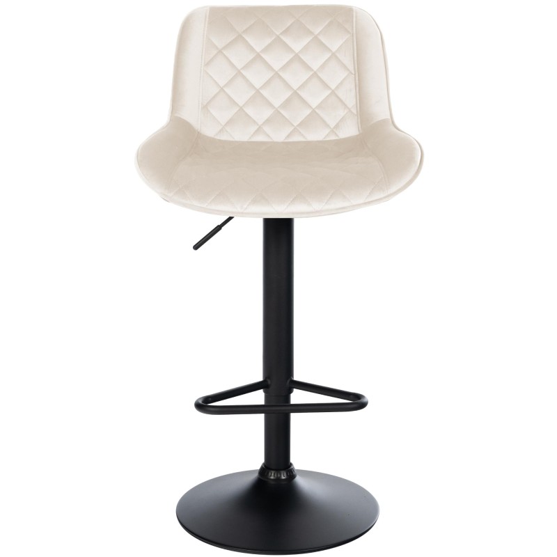 Taburete de bar Kasson de terciopelo crema