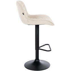 Taburete de bar Kasson de terciopelo crema