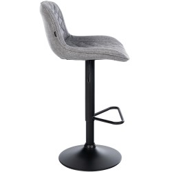 Taburete de bar Kasson en tela gris