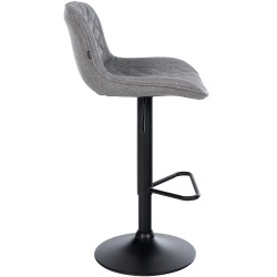 Taburete de bar Kasson en tela gris oscuro