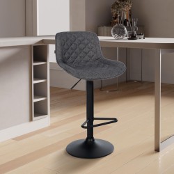 Taburete de bar de tela negra Kasson