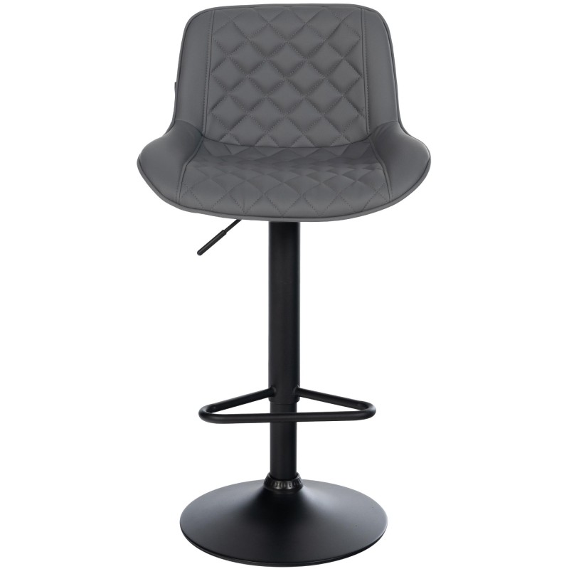Taburete de bar Kasson, piel sintética gris