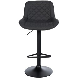 Taburete de bar Kasson, piel sintética negra