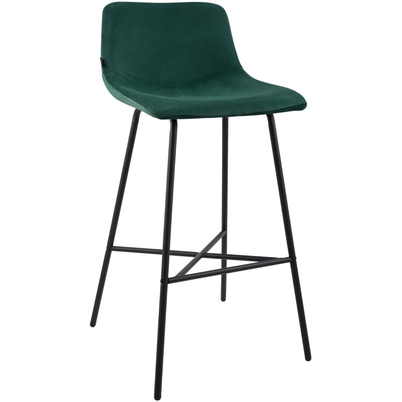 Taburete de bar de terciopelo verde Altona