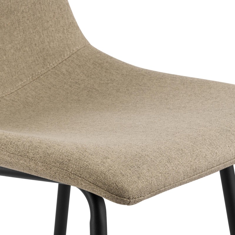 Taburete de bar Altona en tela color topo