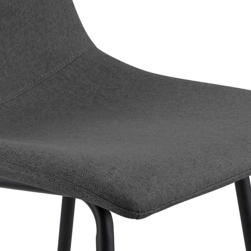 Taburete de bar Altona en tela gris oscuro