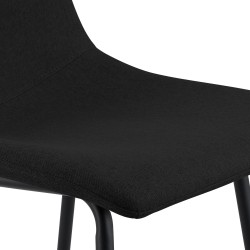 Taburete de bar de tela negra Altona