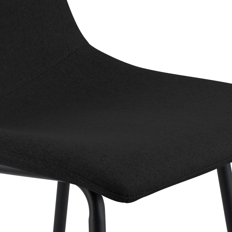 Taburete de bar de tela negra Altona