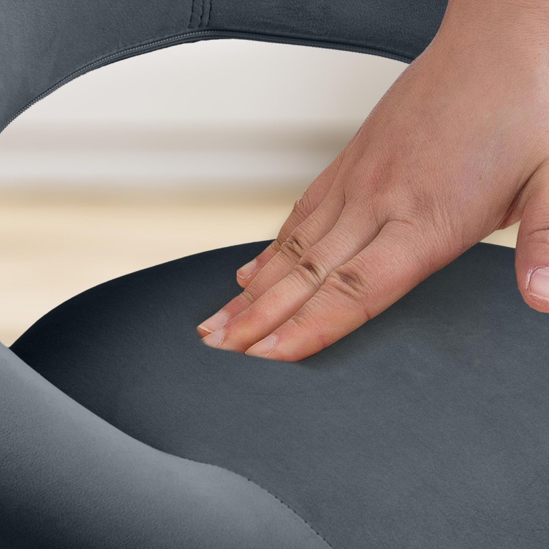 Taburete de bar Olinda terciopelo gris oscuro cromado