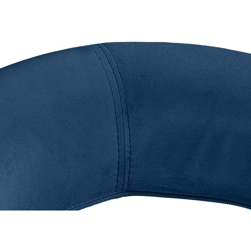 Taburete de bar Olinda de terciopelo cromado azul