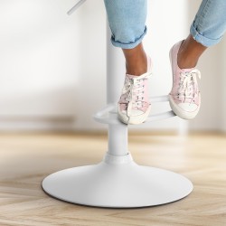 Taburete de bar Olinda en terciopelo blanco gris oscuro