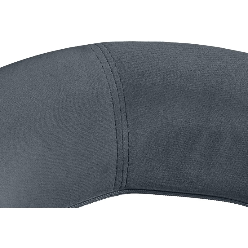 Taburete de bar Olinda en terciopelo blanco gris oscuro