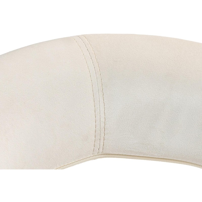 Taburete de bar Olinda de terciopelo blanco crema