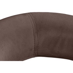 Taburete de bar Olinda en terciopelo blanco y marrón