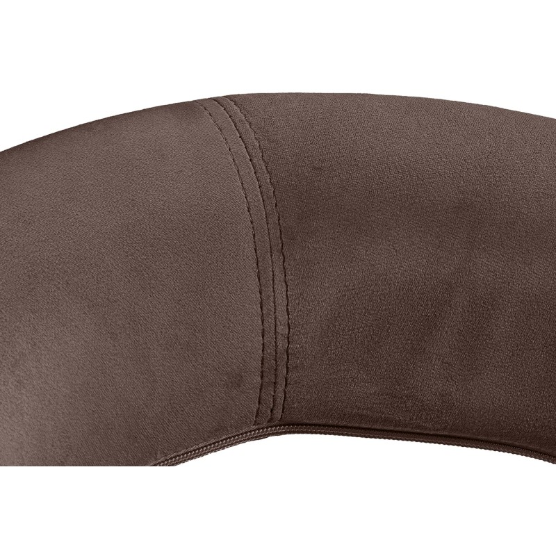 Taburete de bar Olinda en terciopelo blanco y marrón