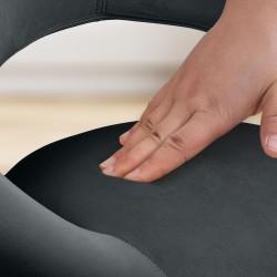 Taburete de bar Olinda en terciopelo blanco y negro