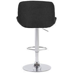Taburete de bar Solon cromado con tela negra