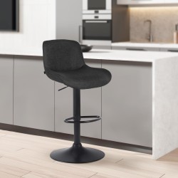 Taburete de bar Solon Black en tela negra