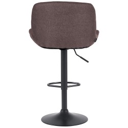 Taburete de bar Solon en tela negra y marrón oscuro