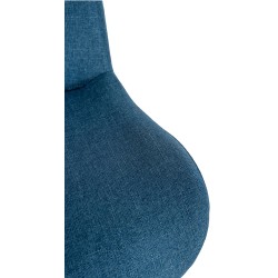 Taburete de bar Solon blanco con tela azul