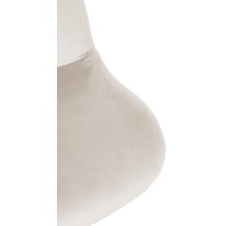 Taburete de bar Solon de terciopelo blanco crema