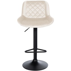 Juego de 2 taburetes de bar Kasson de terciopelo crema