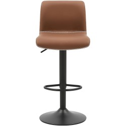 Taburete de bar Henchy, piel sintética marrón