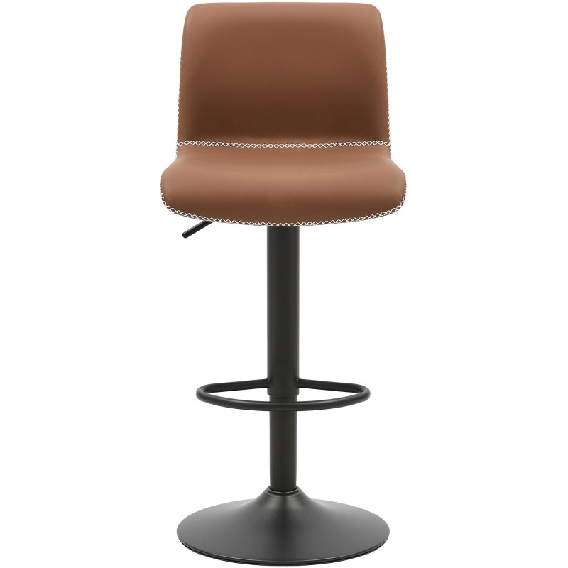 Taburete de bar Henchy, piel sintética marrón