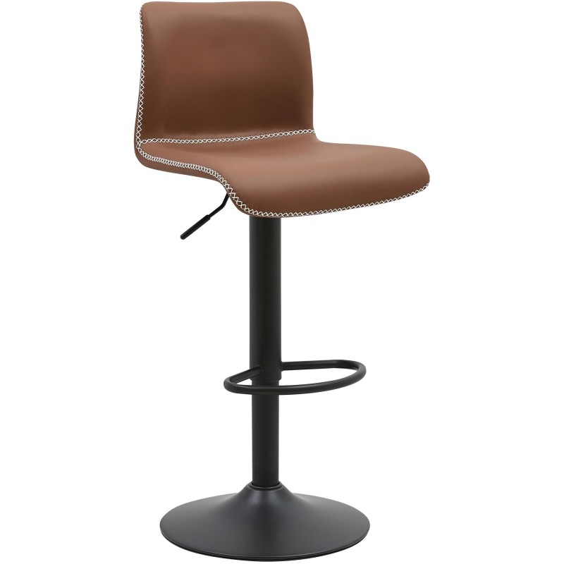 Taburete de bar Henchy, piel sintética marrón