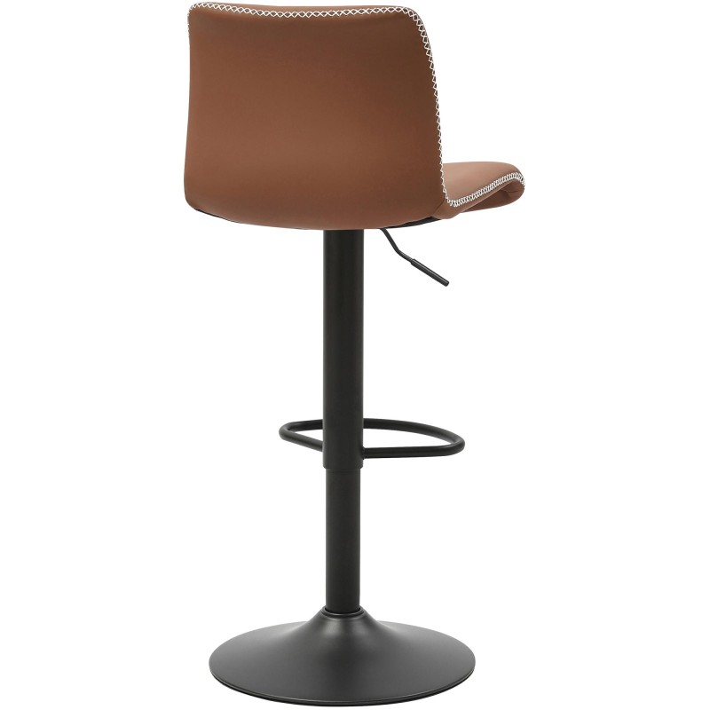 Taburete de bar Henchy, piel sintética marrón
