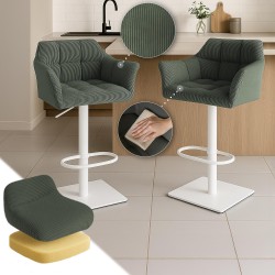 Taburete de bar Damaso W Cord Green