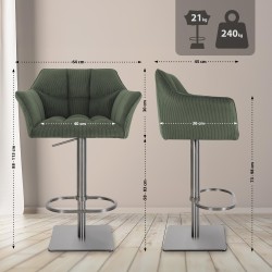 Taburete de bar Damaso E Cord verde