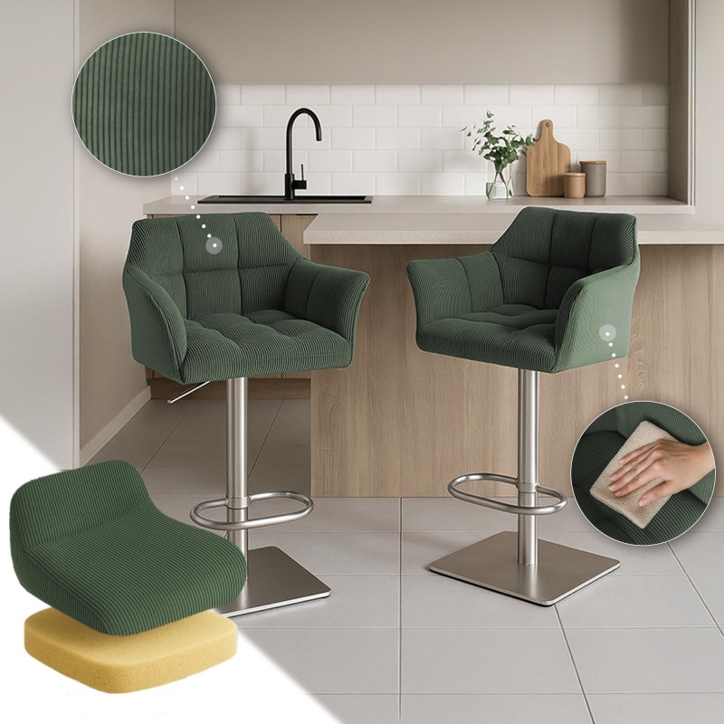 Taburete de bar Damaso E Cord verde