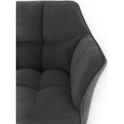 Taburete de bar Damaso B Cord gris oscuro