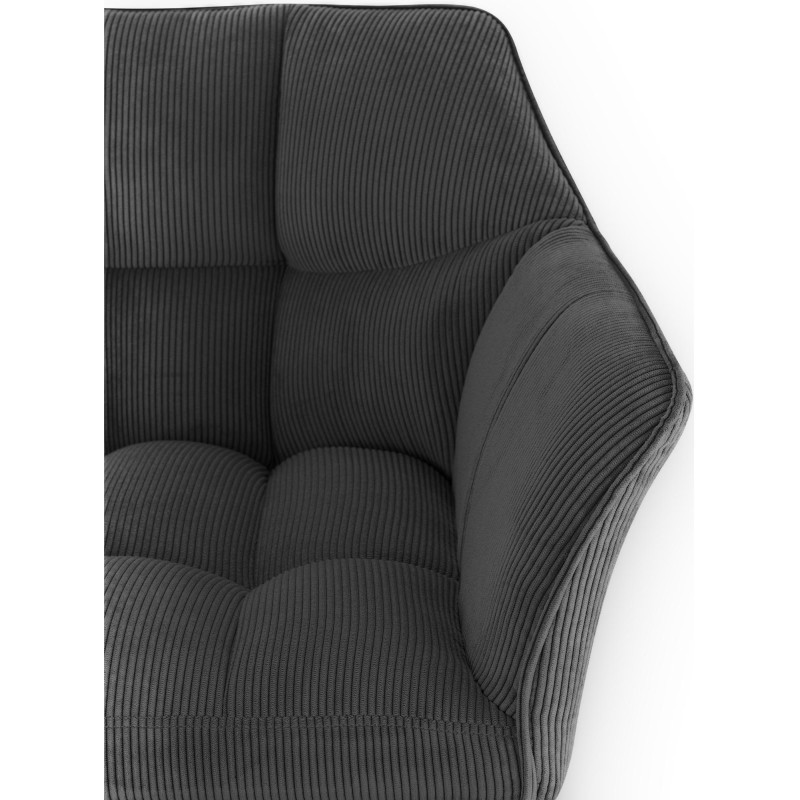 Taburete de bar Damaso B Cord gris oscuro