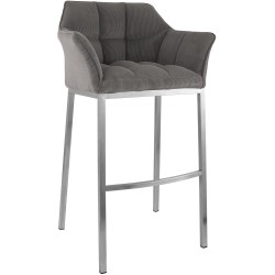 Taburete de bar Damaso E Cord con estructura de 4 patas en color topo