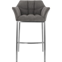 Taburete de bar Damaso E Cord con estructura de 4 patas en color topo