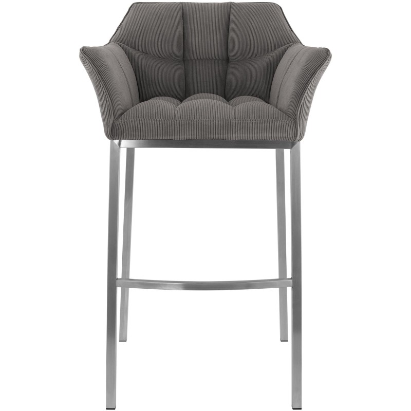 Taburete de bar Damaso E Cord con estructura de 4 patas en color topo