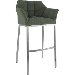 Taburete de bar Damaso E Cord con estructura de 4 patas en color verde