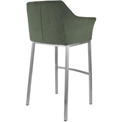 Taburete de bar Damaso E Cord con estructura de 4 patas en color verde