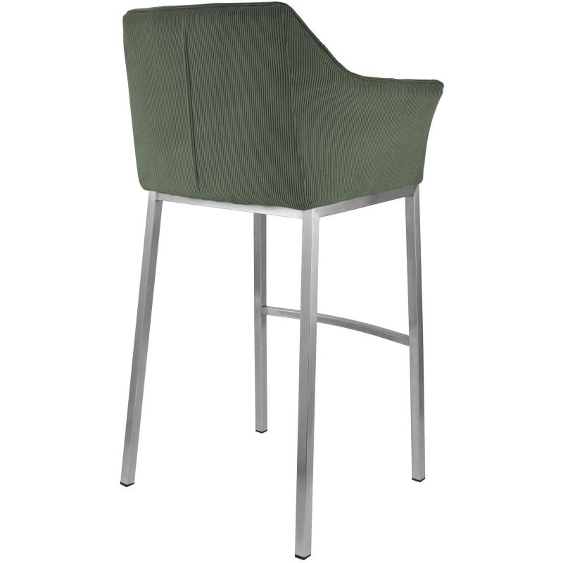 Taburete de bar Damaso E Cord con estructura de 4 patas en color verde