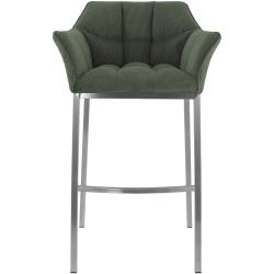 Taburete de bar Damaso E Cord con estructura de 4 patas en color verde