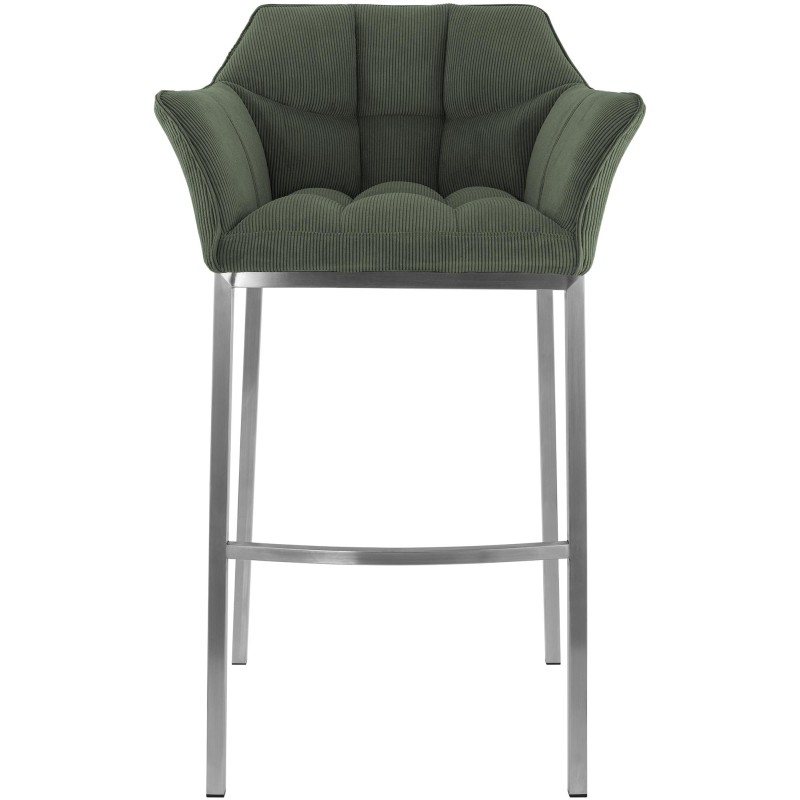 Taburete de bar Damaso E Cord con estructura de 4 patas en color verde