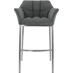 Taburete de bar Damaso E Cord con estructura de 4 patas en color gris