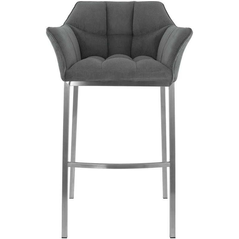 Taburete de bar Damaso E Cord con estructura de 4 patas en color gris